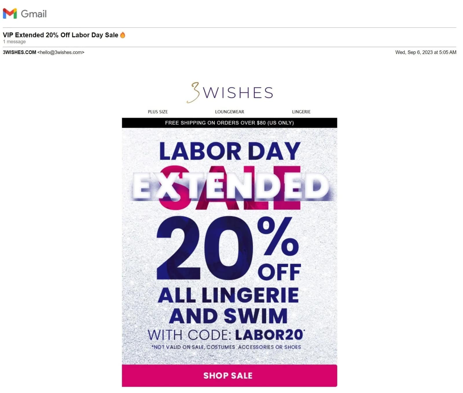 Email marketing campaign example