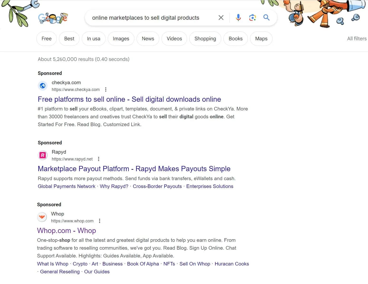 Search campaign example