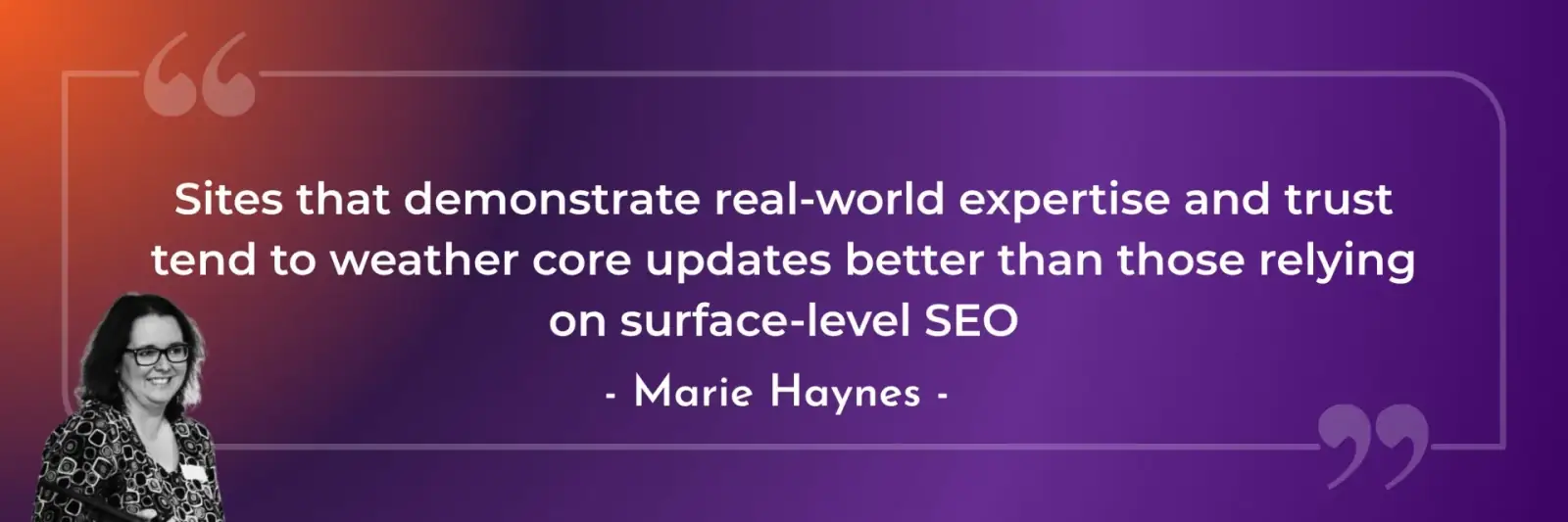 Marie Haynes SEO quote graphic