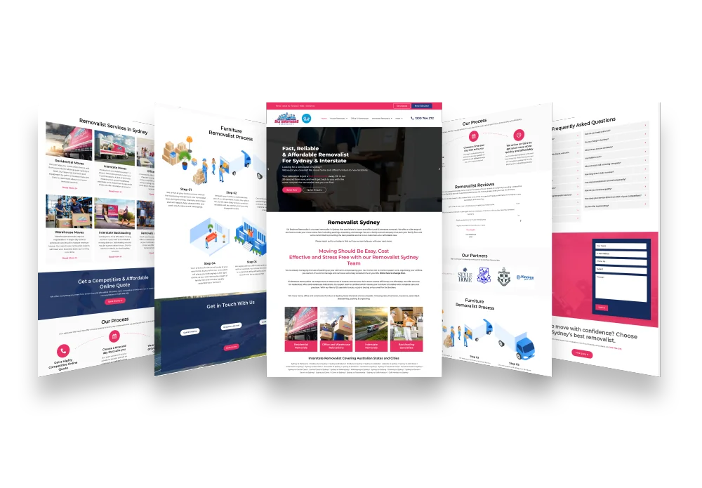 Six Brothers Removalists web design project by DSIGNS
