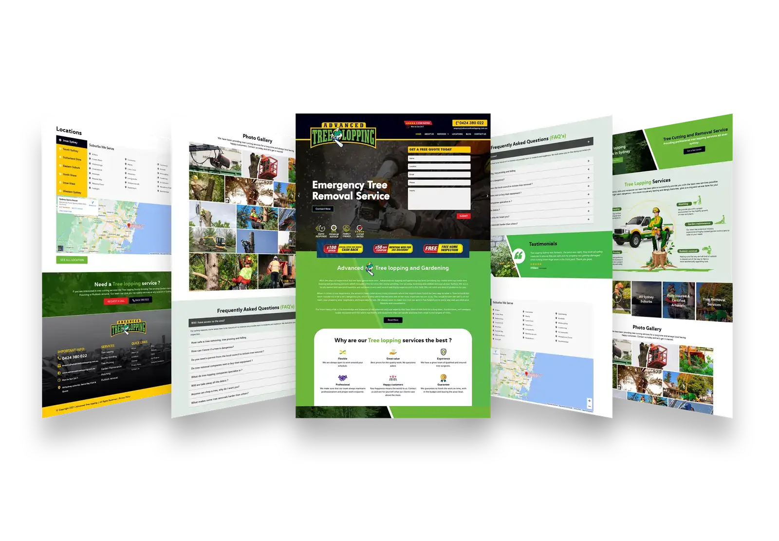 Advanced Tree Lopping web design project by DSIGNS