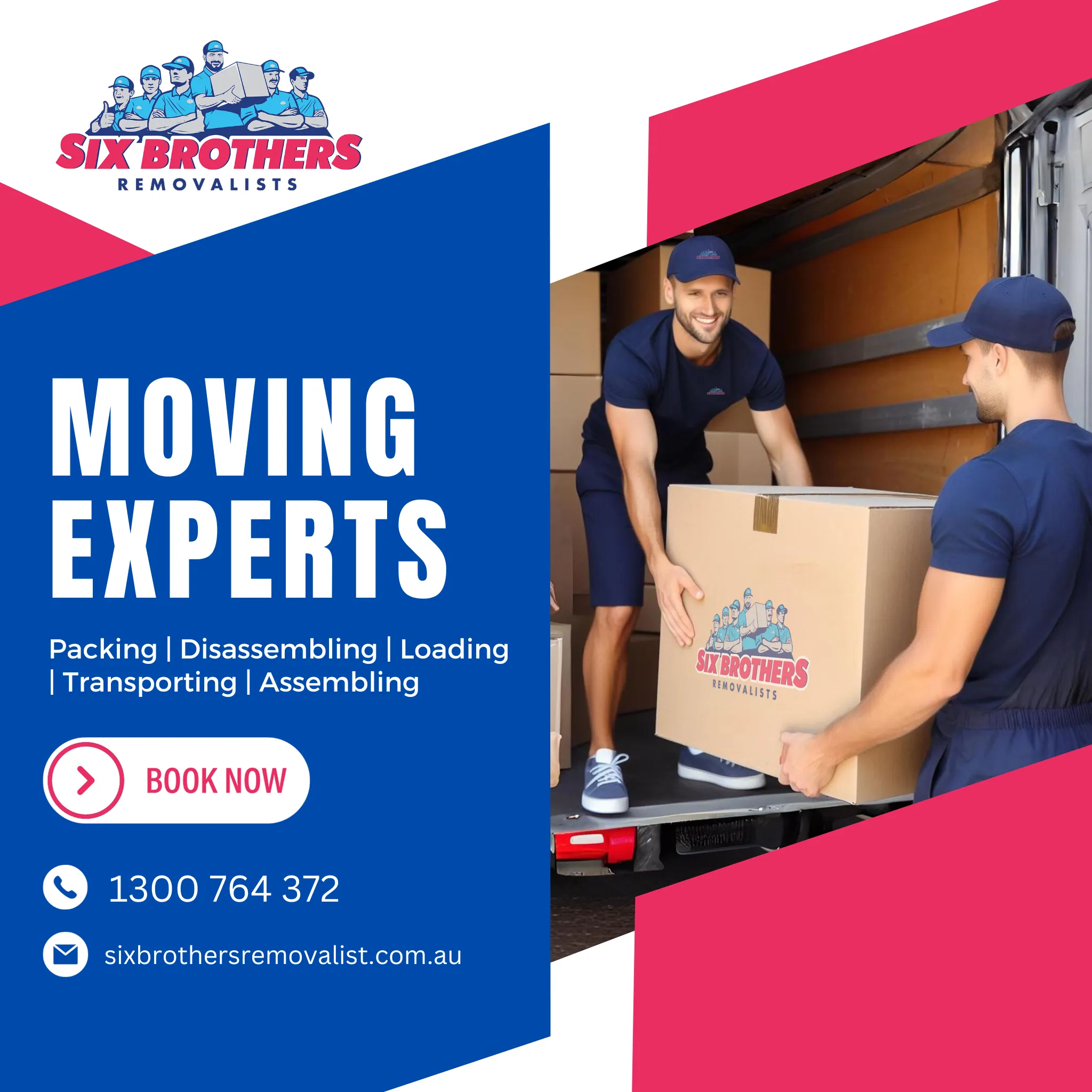 Six Brothers Removalists social ad design