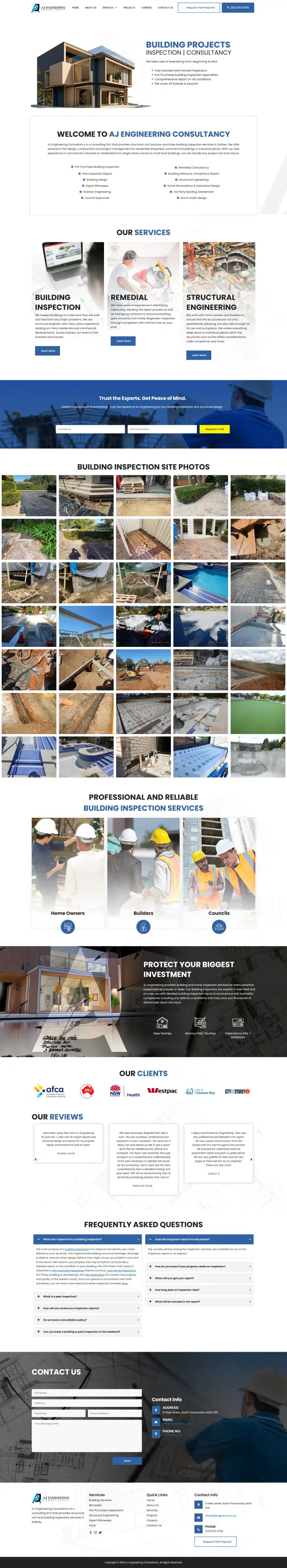 AJ Engineering Consultancy website design by DSIGNS Australia