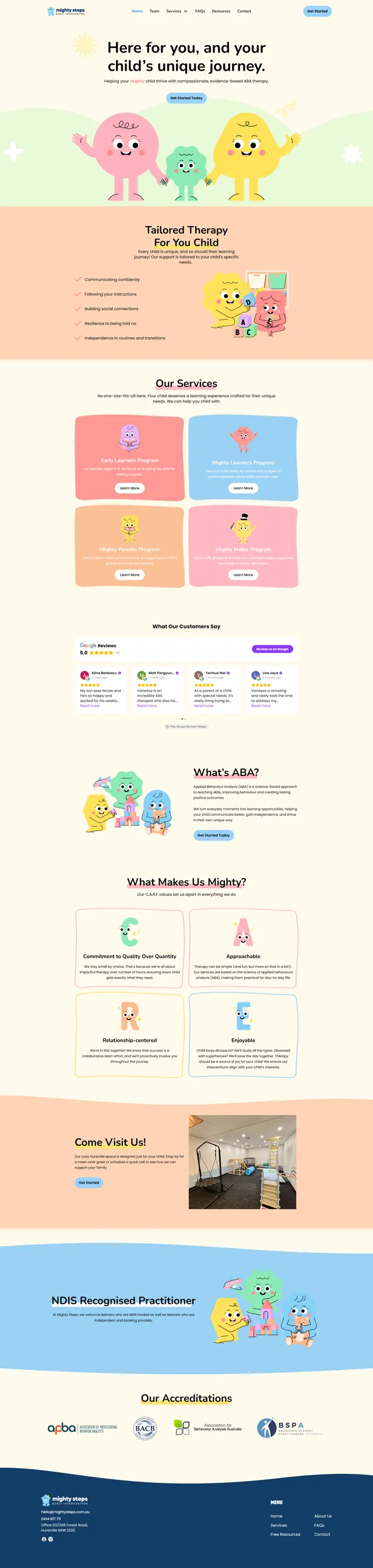Mighty Steps website design by DSIGNS Australia