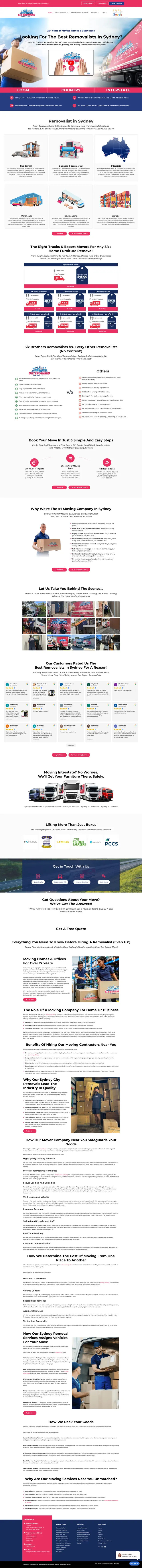 Six Brothers Removalists website design by DSIGNS Australia