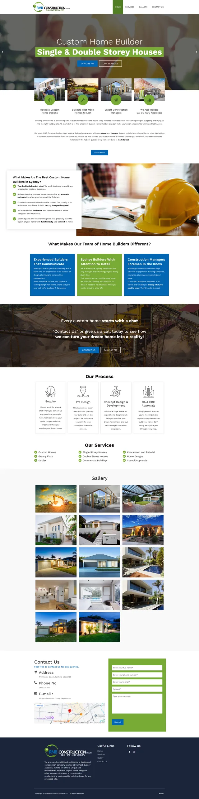 RMB Construction Pty Ltd website design by DSIGNS Australia