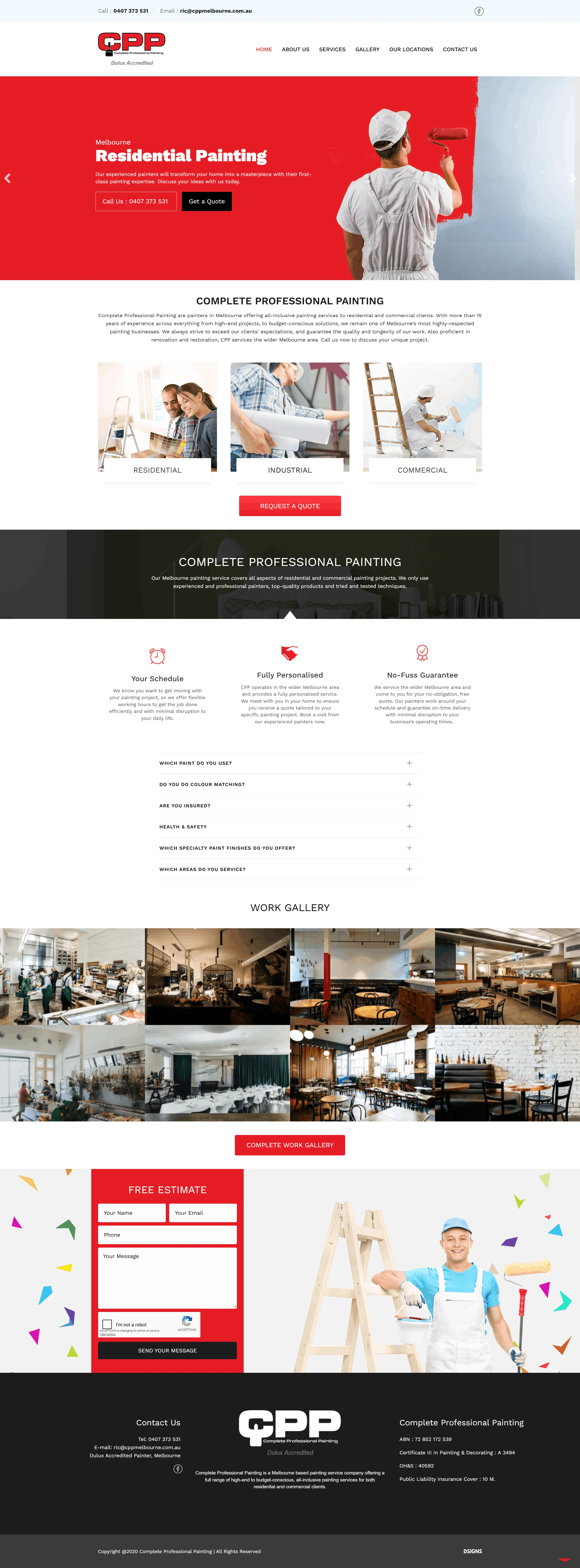 CPP Complete Professional Painting website design by DSIGNS Australia