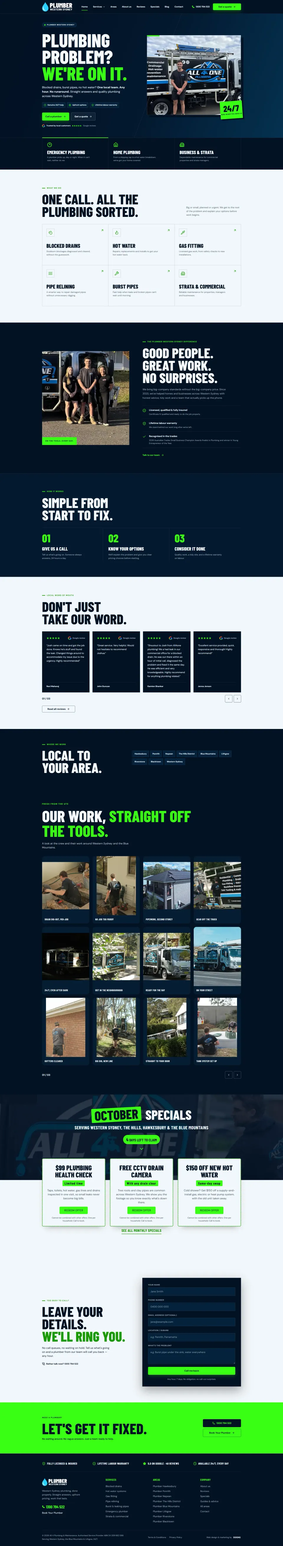 Plumber Western Sydney website design by DSIGNS Australia