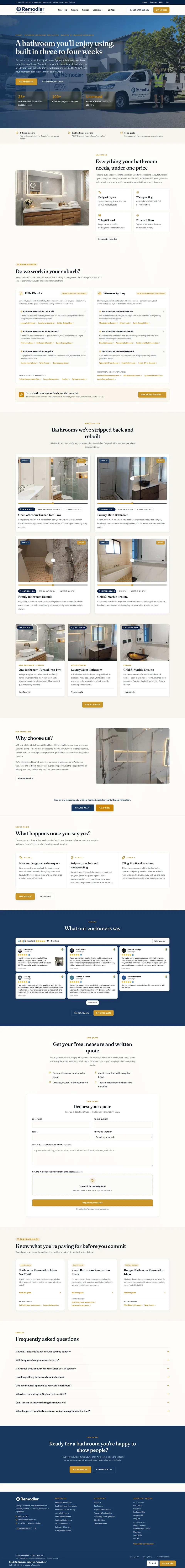 Remodler Bathroom Renovation website design by DSIGNS Australia